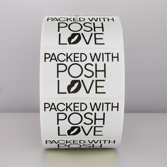 Packed With Posh Love Stickers | Purple Lips Labels for Poshmark Packaging - Picture 10 of 11
